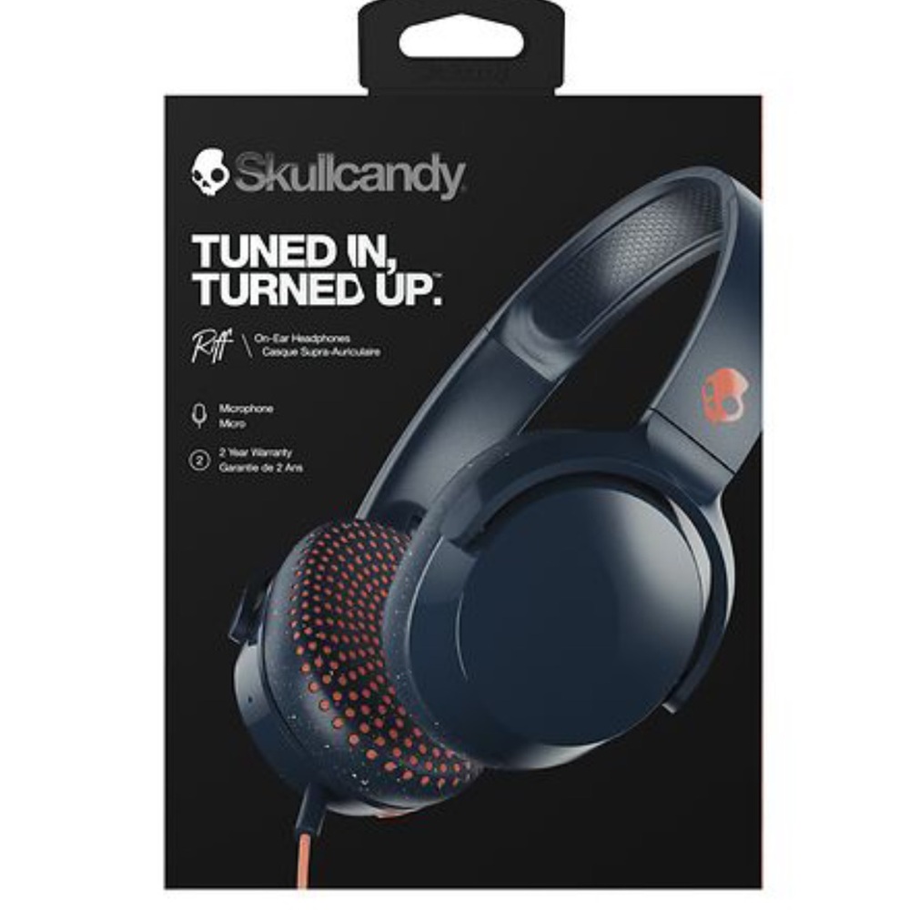 Skullcandy Riff On-Ear Headphones - Black and Orange